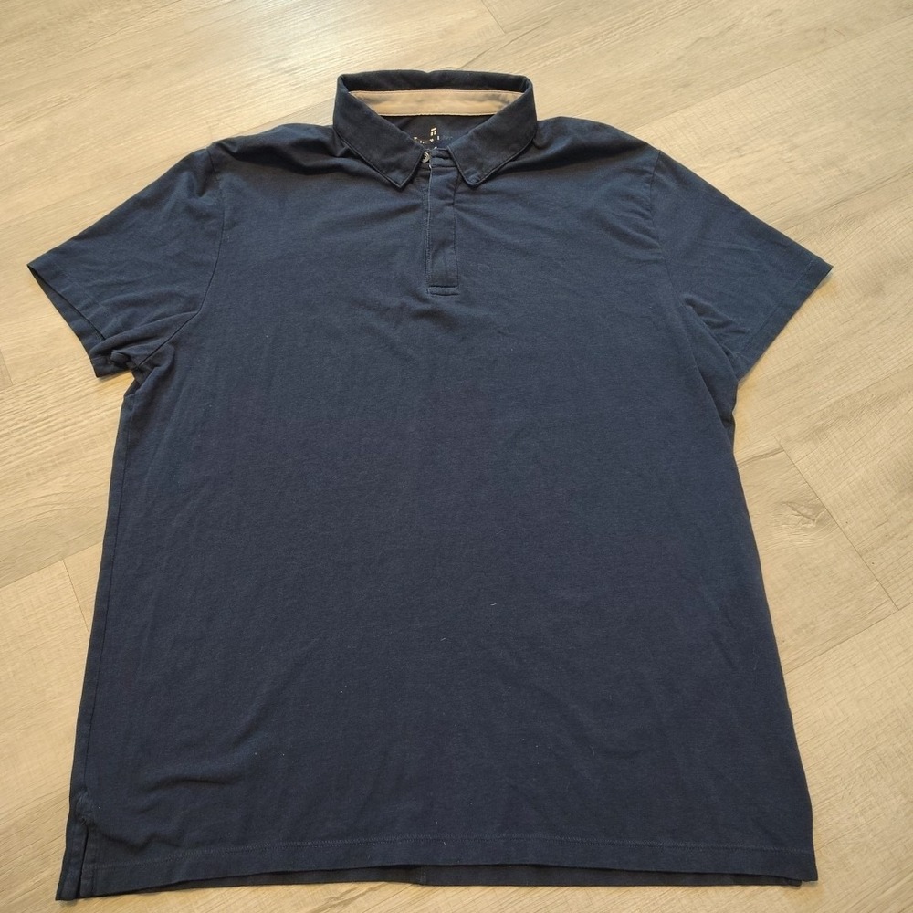 Tommy John Polo Shirt mens Large Navy Blue Stretch Comfort Golf